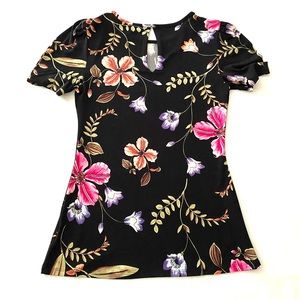 Express Keyhole Floral Tee